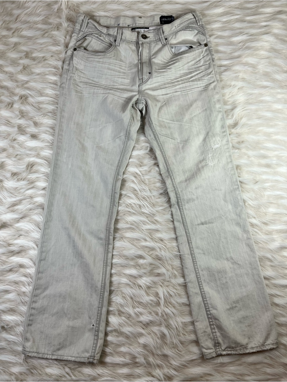 2DieFor Y2K Jeans Men's 36x33 Mid Rise Loose Fit White